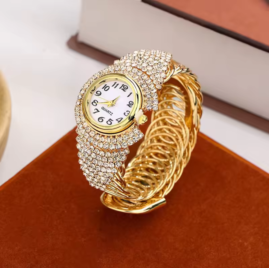 Versatile Casual Style Full Diamond Fashion Quartz Women Watches